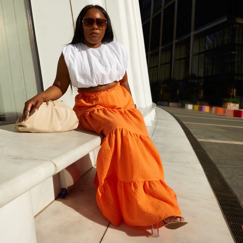 H&M Maxi Orange Skirt ￼